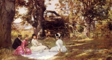 Picnic bajo los árboles mujeres Julius LeBlanc Stewart Pinturas al óleo